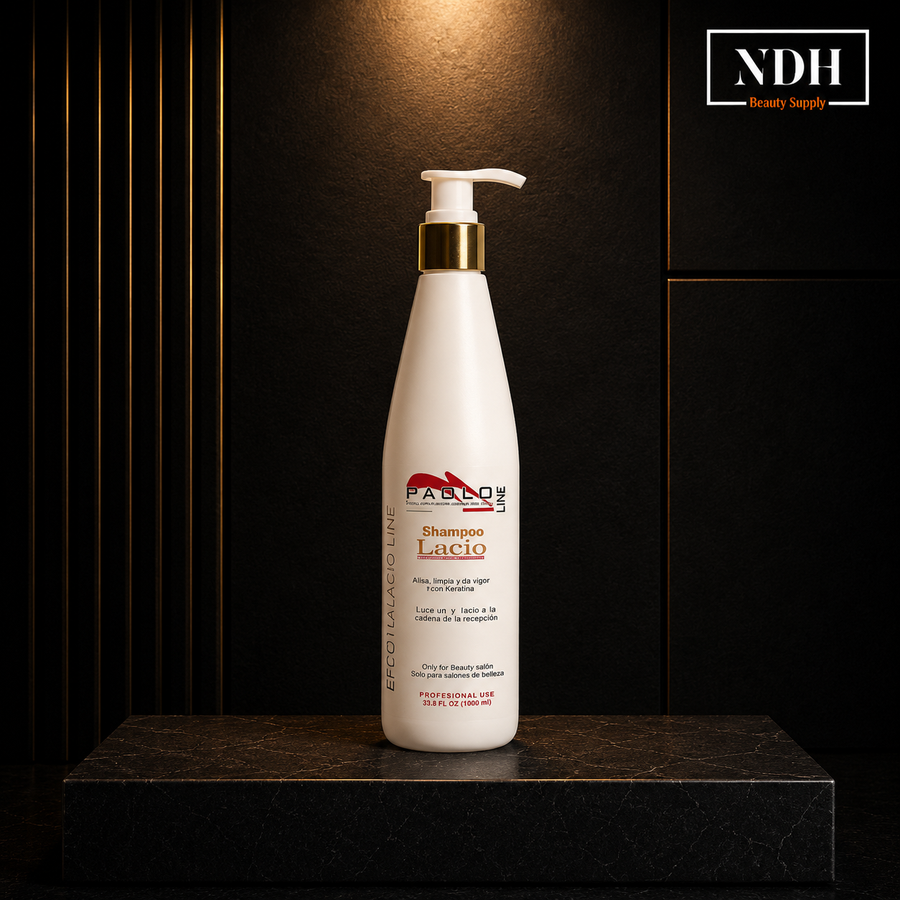 Shampoo Lacio Efecto Botox de Paolo – Alisado Profesional para Cabello Rizado u Ondulado (37.5 Oz)