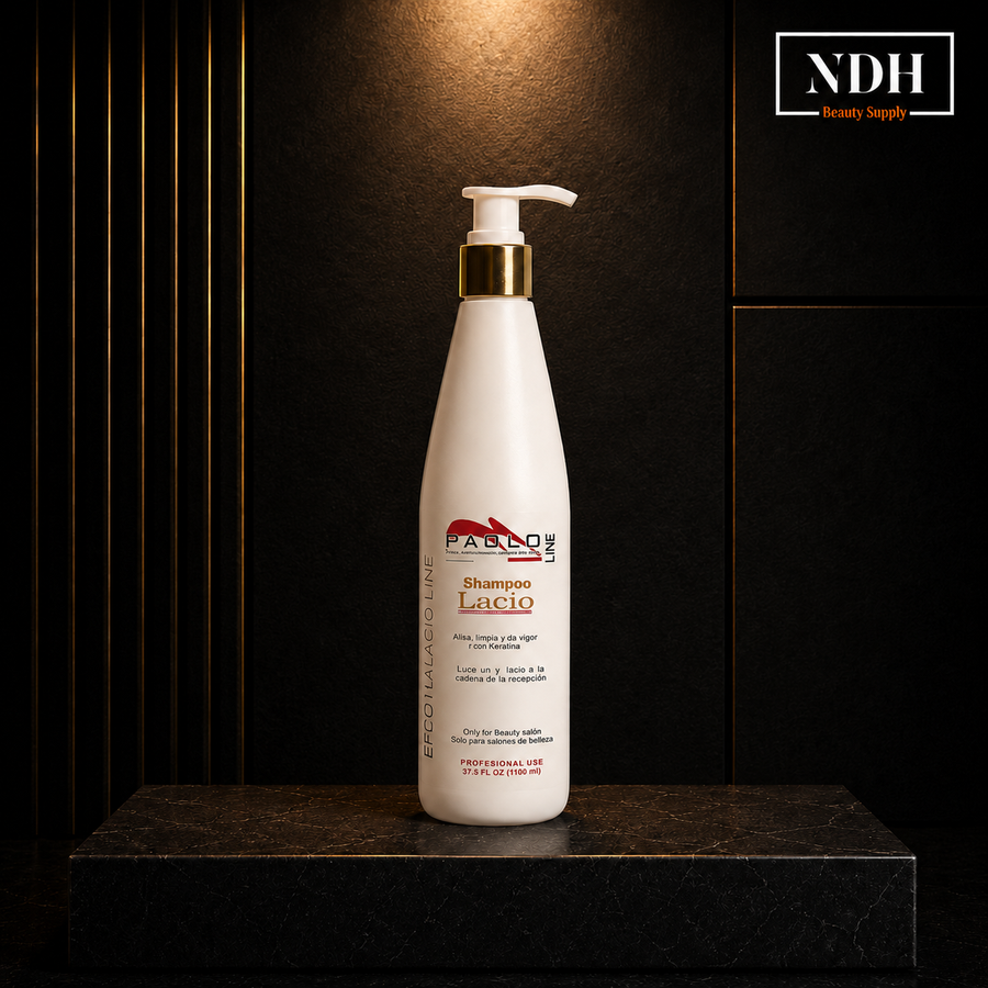 Shampoo Lacio Efecto Botox de Paolo – Alisado Profesional para Cabello Rizado u Ondulado (37.5 Oz)